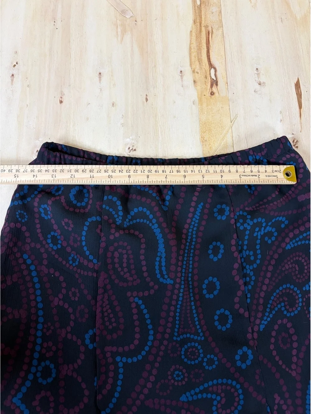 Vintage 90s Sag Harbor Paisley Midi Skirt - Boho Teal Pattern Petite Small